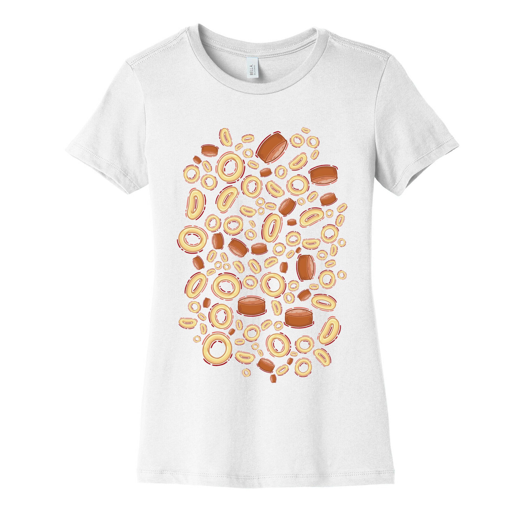 Spaghettios With Franks Pattern Women's Cotton Tee